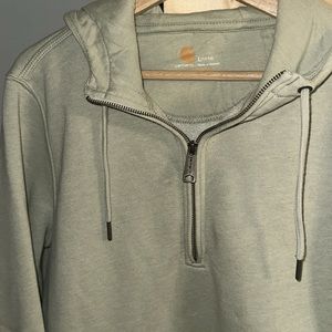 Carhartt Olive Green Half-Zip Hoodie